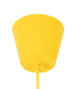 GloboStar® CABLITO 61555 Μοντέρνο Κρεμαστό Φωτιστικό Οροφής Μονόφωτο 1 x E27 Κίτρινο Σιλικόνης Ανάρτηση με Υφασμάτινο Καλώδιο Φ4 x Υ110cm