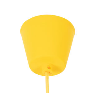 GloboStar® CABLITO 61555 Μοντέρνο Κρεμαστό Φωτιστικό Οροφής Μονόφωτο 1 x E27 Κίτρινο Σιλικόνης Ανάρτηση με Υφασμάτινο Καλώδιο Φ4 x Υ110cm