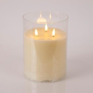 ΚΕΡΙ ΜΠΑΤΑΡΙΑΣ, ΜΕ 3 ΦΛΟΓΕΣ ΚΑΙ ΓΥΑΛΙ, ΙΒΟΥΑΡ, ΜΕ ΧΡΟΝΟΔΙΑΚΟΠΤΗ, 15x20cm EUROLAMP – 147-15135