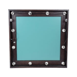 GloboStar® MAKEUP MIRROR-80×80-2 Μοντέρνος Καθρέπτης Μακιγιάζ με Πλαίσιο Φυσικού Ξύλου με Διακόπτη On/Off 12 x E27 AC220-240V – Μ80 x Π7 x Υ80cm – Καφέ Wenge