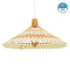 GloboStar® VENTALIA 00896 Vintage Κρεμαστό Φωτιστικό Οροφής Μονόφωτο 1 x E27 Καφέ Ξύλινο Bamboo Φ60 x Y30cm
