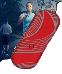 GloboStar® 79074 Μαγνητικό Clip Ασφαλείας Φωσφοριζέ Αντανακλαστικό για Ποδηλάτες & Runners με Φωτεινή Σήμανση LED & Μπαταρία CR2032 – Αδιάβροχο IP65 Κόκκινο Φωσφοριζέ