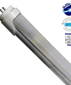 GloboStar® 76187 Λάμπα LED Τύπου Φθορίου T8 Αλουμινίου Τροφοδοσίας Δύο Άκρων 150cm 25W 230V 2300lm 180° με Καθαρό Κάλυμμα Θερμό Λευκό 3000K