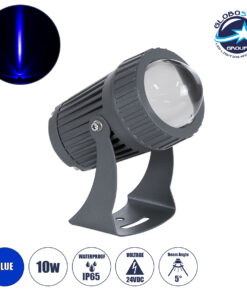 GloboStar® SPOT-FENIA 90136 Σποτ Φωτισμου Wall Washer LED 10W 1000lm 5° DC 24V Αδιάβροχο IP65 D7 x H12cm Μπλε – Γκρι Ανθρακί – 3 Years Warranty