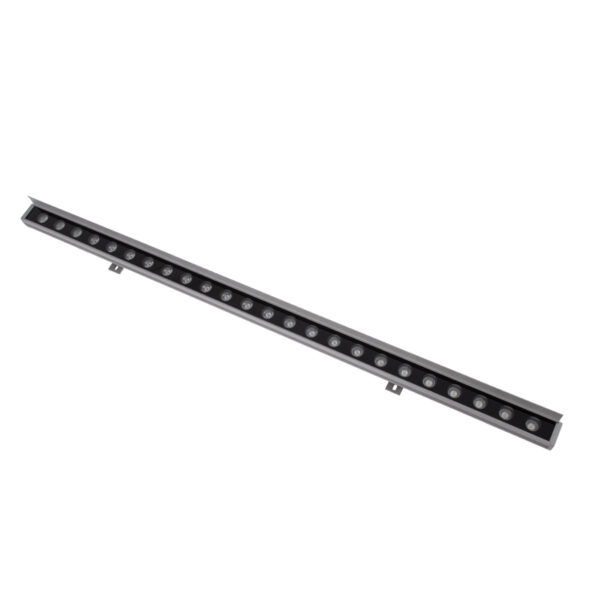 GloboStar® WASHER-FAIA 90186 Μπάρα Φωτισμού Wall Washer με Αντιθαμβωτική Γρίλια LED 24W 2040lm 15° DC 24V Αδιάβροχο IP65 L100 x W4 x H5.5cm Θερμό Λευκό 2700K – Ασημί – 3 Years Warranty