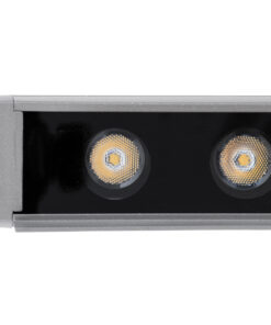 GloboStar® WASHER-FAIA 90186 Μπάρα Φωτισμού Wall Washer με Αντιθαμβωτική Γρίλια LED 24W 2040lm 15° DC 24V Αδιάβροχο IP65 L100 x W4 x H5.5cm Θερμό Λευκό 2700K – Ασημί – 3 Years Warranty