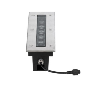 GloboStar® UNDERGROUND-REMVI 90190 Χωνευτό Φωτιστικό Wall Washer Δαπέδου LED 9W 810lm 10° DC 24V Αδιάβροχο IP68 L30 x W9 x H8.5cm Θερμό Λευκό 2700K – Ανοξείδωτο Ατσάλι – 3 Years Warranty