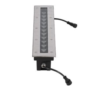GloboStar® UNDERGROUND-REMVI 90193 Χωνευτό Φωτιστικό Wall Washer Δαπέδου LED 12W 1020lm 10° DC 24V Αδιάβροχο IP68 L50 x W9 x H7.2cm RGBW DMX512 – Ανοξείδωτο Ατσάλι – 3 Years Warranty