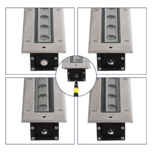 GloboStar® UNDERGROUND-PASSAGGIO 90196 Χωνευτό Φωτιστικό Wall Washer Δαπέδου LED 24W 2160lm 10° DC 24V Αδιάβροχο IP68 με Ρυθμιζόμενη Γωνία Φωτισμού L108 x W9 x H7.5cm Θερμό Λευκό 2700K – Ανοξείδωτο Ατσάλι – 3 Years Warranty