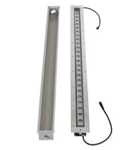 GloboStar® UNDERGROUND-PASSAGGIO 90197 Χωνευτό Φωτιστικό Wall Washer Δαπέδου LED 24W 2040lm 10° DC 24V Αδιάβροχο IP68 με Ρυθμιζόμενη Γωνία Φωτισμού L108 x W9 x H7.5cm RGBW DMX512 – Ανοξείδωτο Ατσάλι – 3 Years Warranty