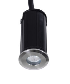 GloboStar® UNDERGROUND-GENA 90199 Χωνευτό Φωτιστικό Σποτ Δαπέδου LED 1W 80lm 5° DC 24V Αδιάβροχο IP68 Φ3 x Υ6cm Μπλε – Ανοξείδωτο Ατσάλι – 3 Years Warranty