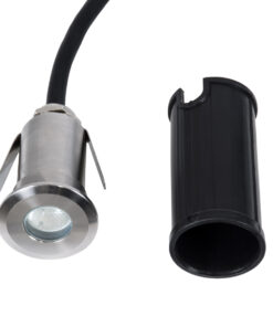 GloboStar® UNDERGROUND-GENA 90199 Χωνευτό Φωτιστικό Σποτ Δαπέδου LED 1W 80lm 5° DC 24V Αδιάβροχο IP68 Φ3 x Υ6cm Μπλε – Ανοξείδωτο Ατσάλι – 3 Years Warranty