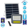 GloboStar® 90205 Αυτόνομος Ηλιακός Προβολέας LED SUPREME Series SMD 150W 15000lm με Ενσωματωμένη Μπαταρία 15000mAh – Φωτοβολταϊκό Πάνελ με Αισθητήρα Ημέρας-Νύχτας και Ασύρματο Χειριστήριο RF 2.4Ghz Αδιάβροχος IP66 Ψυχρό Λευκό 6000K