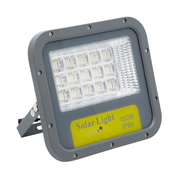 GloboStar® 90205 Αυτόνομος Ηλιακός Προβολέας LED SUPREME Series SMD 150W 15000lm με Ενσωματωμένη Μπαταρία 15000mAh – Φωτοβολταϊκό Πάνελ με Αισθητήρα Ημέρας-Νύχτας και Ασύρματο Χειριστήριο RF 2.4Ghz Αδιάβροχος IP66 Ψυχρό Λευκό 6000K