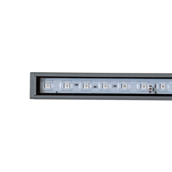 GloboStar® DIGI-BAR 90210 Ψηφιακή Μπάρα Φωτισμού Wall Washer Digital Pixel Facade Tuber Bar LED 12W 720lm 90° DC 24V Αδιάβροχο IP65 L100 x W3.2 x H3cm RGB DMX512 – Ασημί με Διάφανο Κάλυμμα – 3 Years Warranty