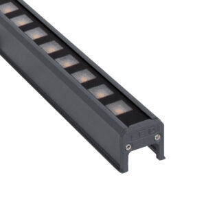 GloboStar® DIGI-BAR 90211 Ψηφιακή Μπάρα Φωτισμού Wall Washer Digital Pixel Facade Tuber Bar LED 12W 840lm 45° DC 24V Αδιάβροχο IP65 L100 x W3.5 x H3.2cm Θερμό Λευκό 2700K DMX512 – Γκρι Ανθρακί με Pixel Lens Φακούς – 3 Years Warranty