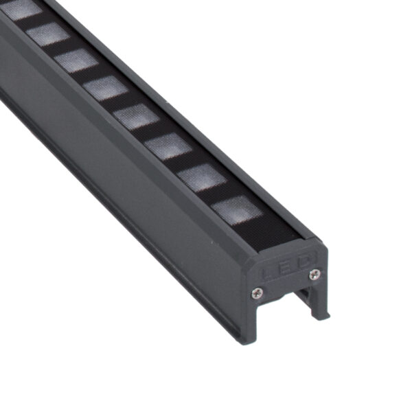 GloboStar® DIGI-BAR 90212 Ψηφιακή Μπάρα Φωτισμού Wall Washer Digital Pixel Facade Tuber Bar LED 12W 720lm 45° DC 24V Αδιάβροχο IP65 L100 x W3.5 x H3.2cm RGB DMX512 – Γκρι Ανθρακί με Pixel Lens Φακούς – 3 Years Warranty