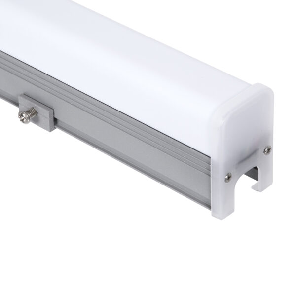 GloboStar® DIGI-BAR 90213 Ψηφιακή Μπάρα Φωτισμού Wall Washer Digital Pixel Facade Tuber Bar LED 12W 840lm 180° DC 24V Αδιάβροχο IP65 L100 x W3 x H4.5cm Θερμό Λευκό 2700K DMX512 – Ασημί με Οπάλ Λευκό Κάλυμμα – 3 Years Warranty