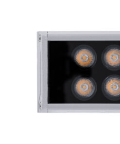 GloboStar® WASHER-GAIA 90215 Μπάρα Φωτισμού Wall Washer LED 144W 12960lm 10° DC 24V Αδιάβροχο IP67 L100 x W7.3 x H4.3cm Θερμό Λευκό 2700K – Ασημί – 3 Years Warranty