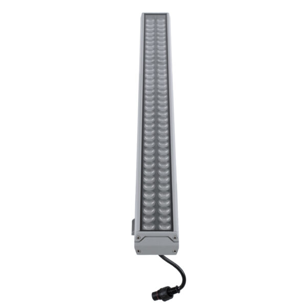 GloboStar® WASHER-GAIA 90216 Μπάρα Φωτισμού Wall Washer LED 144W 12240lm 10° DC 24V Αδιάβροχο IP67 L100 x W7.3 x H4.3cm RGBW DMX512 – Ασημί – 3 Years Warranty
