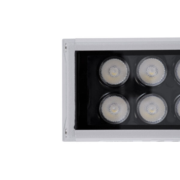 GloboStar® WASHER-GAIA 90216 Μπάρα Φωτισμού Wall Washer LED 144W 12240lm 10° DC 24V Αδιάβροχο IP67 L100 x W7.3 x H4.3cm RGBW DMX512 – Ασημί – 3 Years Warranty