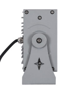 GloboStar® FLOOD-ZENA 90219 Προβολέας Wall Washer για Φωτισμό Κτιρίων LED 60W 5400lm 3° DC 24V Αδιάβροχο IP65 L37 x W9 x H26.5cm Θερμό Λευκό 2700K – Ασημί – 3 Years Warranty