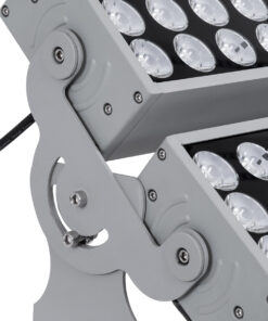 GloboStar® FLOOD-ZENA 90220 Προβολέας Wall Washer για Φωτισμό Κτιρίων LED 120W 10800lm 3° DC 24V Αδιάβροχο IP65 L38 x W30.5 x H24cm Θερμό Λευκό 2700K – Ασημί – 3 Years Warranty