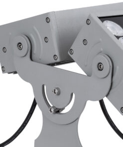 GloboStar® FLOOD-ZENA 90220 Προβολέας Wall Washer για Φωτισμό Κτιρίων LED 120W 10800lm 3° DC 24V Αδιάβροχο IP65 L38 x W30.5 x H24cm Θερμό Λευκό 2700K – Ασημί – 3 Years Warranty