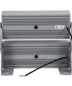 GloboStar® FLOOD-ZENA 90220 Προβολέας Wall Washer για Φωτισμό Κτιρίων LED 120W 10800lm 3° DC 24V Αδιάβροχο IP65 L38 x W30.5 x H24cm Θερμό Λευκό 2700K – Ασημί – 3 Years Warranty