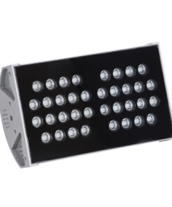 GloboStar® FLOOD-TENA 90222 Προβολέας Wall Washer για Φωτισμό Κτιρίων LED 72W 6120lm 10° DC 24V Αδιάβροχο IP65 L29.8 x W15.5 x H18cm RGBW DMX512 – Ασημί – 3 Years Warranty