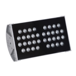 GloboStar® FLOOD-TENA 90222 Προβολέας Wall Washer για Φωτισμό Κτιρίων LED 72W 6120lm 10° DC 24V Αδιάβροχο IP65 L29.8 x W15.5 x H18cm RGBW DMX512 – Ασημί – 3 Years Warranty