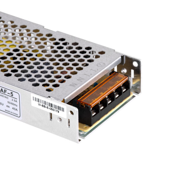 GloboStar® POWERULCO 90236 Μεταλλικό Τροφοδοτικό PELV Ultra Slim για Ψηφιακές Οθόνες LED Video Wall 200W 40A – AC 220-240V σε DC 5V – IP20 Μ19 x Π8 x Υ3cm – 2 Years Warranty