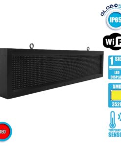 GloboStar® 90251 Κυλιόμενη Ψηφιακή Επιγραφή P10 LED SMD AC 220-240V με Wi-Fi – Αδιάβροχή IP54 – Μονής Όψης – Μ103 x Π9 x Υ23cm Κόκκινο