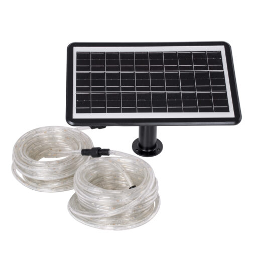GloboStar® 90257 Αυτόνομο Ηλιακό Σετ Φωτοσωλήνα 20m LED 11W 1540lm με Ενσωματωμένη Μπαταρία 10000mAh – Φωτοβολταϊκό Πάνελ & Αισθητήρα Ημέρας-Νύχτας Αδιάβροχο IP65 – Θερμό Λευκό 3000K