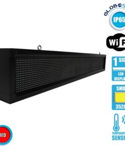 Αδιάβροχη Κυλιόμενη Επιγραφή SMD LED 230V USB & WiFi Κόκκινη Μονής Όψης 168x20cm GloboStar 90261