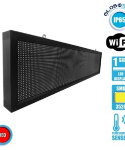 Αδιάβροχη Κυλιόμενη Επιγραφή SMD LED 230V USB & WiFi Κόκκινη Μονής Όψης 168x40cm GloboStar 90281