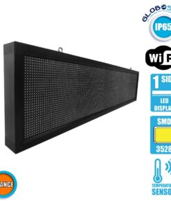 Αδιάβροχη Κυλιόμενη Επιγραφή SMD LED 230V USB & WiFi Πορτοκαλί Μονής Όψης 168x40cm GloboStar 90284
