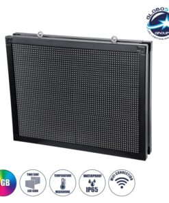 GloboStar® DISPLAY 90289 LED Scrolling Display 64x48cm – Κυλιόμενη Ψηφιακή Πινακίδα / Επιγραφή Διπλής Όψης P10 LED SMD AC 220-240V – Λειτουργία μέσω Wi-Fi με Εφαρμογή APP – Αισθήτηρας Θερμοκρασίας και Υγρασίας – Αδιάβροχο IP65 – Μ70 x Π11 x Υ54.5cm – RGB – 1 Χρόνο Εγγύηση