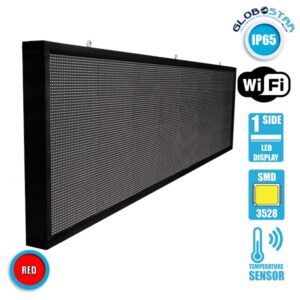 GloboStar® 90291 Κυλιόμενη Ψηφιακή Επιγραφή P10 LED SMD AC 220-240V με Wi-Fi – Αδιάβροχή IP54 – Μονής Όψης – Μ264 x Π9 x Υ72cm Κόκκινο