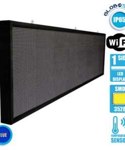 GloboStar® 90293 Κυλιόμενη Ψηφιακή Επιγραφή P10 LED SMD AC 220-240V με Wi-Fi – Αδιάβροχή IP54 – Μονής Όψης – Μ264 x Π9 x Υ72cm Μπλε