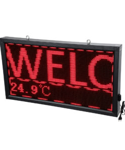 GloboStar® DISPLAY 90296 LED Scrolling Display 96x48cm – Κυλιόμενη Ψηφιακή Πινακίδα / Επιγραφή Μονής Όψης P10 LED SMD AC 220-240V – Λειτουργία μέσω Wi-Fi με Εφαρμογή APP – Αισθήτηρας Θερμοκρασίας και Υγρασίας – Αδιάβροχο IP65 – Μ104 x Π9 x Υ56cm – Κόκκινο – 1 Χρόνο Εγγύηση