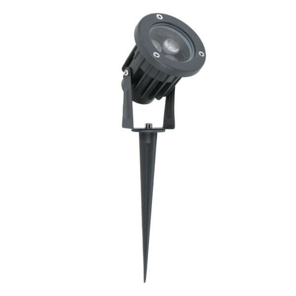 GloboStar® TREELIGHT-TZINA 90351 Σποτ Φωτισμού Ειδικό για Φυτά – Δέντρα με Βάση Κήπου / Καρφωτό LED 3W 270lm 10° DC 24V Αδιάβροχο IP65 L10.5 x W7.5 x H7.5cm Θερμό Λευκό 3000K – Γκρι Ανθρακί – 3 Years Warranty