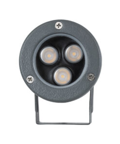 GloboStar® TREELIGHT-TZINA 90351 Σποτ Φωτισμού Ειδικό για Φυτά – Δέντρα με Βάση Κήπου / Καρφωτό LED 3W 270lm 10° DC 24V Αδιάβροχο IP65 L10.5 x W7.5 x H7.5cm Θερμό Λευκό 3000K – Γκρι Ανθρακί – 3 Years Warranty