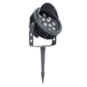 GloboStar® TREELIGHT-VINA 90362 Σποτ Φωτισμού με Αντιθαμβωτική Γρίλια Ειδικό για Φυτά – Δέντρα με Βάση Κήπου / Καρφωτό LED 24W 2040lm 10° DC 24V Αδιάβροχο IP65 L21.5 x W18.3 x H14cm RGBW DMX512 – Γκρι Ανθρακί – 3 Years Warranty