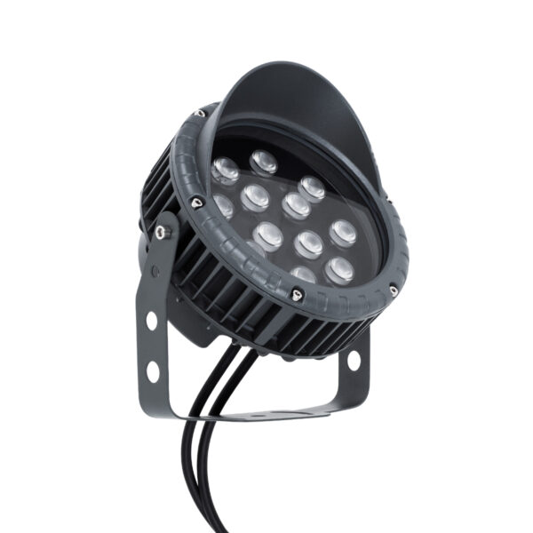 GloboStar® TREELIGHT-VINA 90362 Σποτ Φωτισμού με Αντιθαμβωτική Γρίλια Ειδικό για Φυτά – Δέντρα με Βάση Κήπου / Καρφωτό LED 24W 2040lm 10° DC 24V Αδιάβροχο IP65 L21.5 x W18.3 x H14cm RGBW DMX512 – Γκρι Ανθρακί – 3 Years Warranty