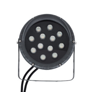 GloboStar® TREELIGHT-VINA 90362 Σποτ Φωτισμού με Αντιθαμβωτική Γρίλια Ειδικό για Φυτά – Δέντρα με Βάση Κήπου / Καρφωτό LED 24W 2040lm 10° DC 24V Αδιάβροχο IP65 L21.5 x W18.3 x H14cm RGBW DMX512 – Γκρι Ανθρακί – 3 Years Warranty