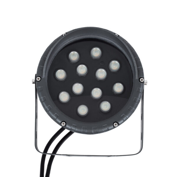 GloboStar® TREELIGHT-VINA 90362 Σποτ Φωτισμού με Αντιθαμβωτική Γρίλια Ειδικό για Φυτά – Δέντρα με Βάση Κήπου / Καρφωτό LED 24W 2040lm 10° DC 24V Αδιάβροχο IP65 L21.5 x W18.3 x H14cm RGBW DMX512 – Γκρι Ανθρακί – 3 Years Warranty