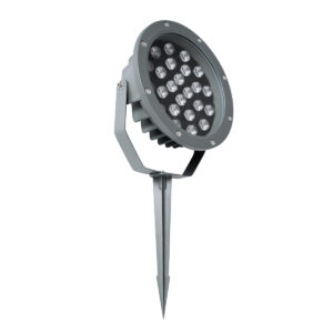 GloboStar® TREELIGHT-RIVA 90363 Σποτ Φωτισμού Ειδικό για Φυτά – Δέντρα με Βάση Κήπου / Καρφωτό LED 24W 2040lm 10° DC 24V Αδιάβροχο IP67 Φ20.5 x Υ6.5cm Αρχιτεκτονικό Πορτοκαλί 2200K – Γκρι Ανθρακί – 3 Years Warranty
