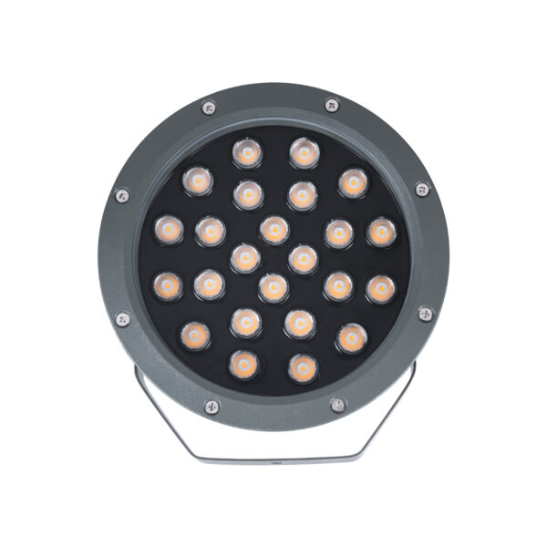 GloboStar® TREELIGHT-RIVA 90363 Σποτ Φωτισμού Ειδικό για Φυτά – Δέντρα με Βάση Κήπου / Καρφωτό LED 24W 2040lm 10° DC 24V Αδιάβροχο IP67 Φ20.5 x Υ6.5cm Αρχιτεκτονικό Πορτοκαλί 2200K – Γκρι Ανθρακί – 3 Years Warranty