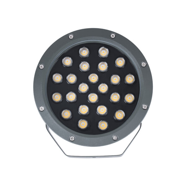 GloboStar® TREELIGHT-RIVA 90365 Σποτ Φωτισμού Ειδικό για Φυτά – Δέντρα με Βάση Κήπου / Καρφωτό LED 24W 2280lm 10° DC 24V Αδιάβροχο IP67 Φ20.5 x Υ6.5cm Φυσικό Λευκό 4500K – Γκρι Ανθρακί – 3 Years Warranty